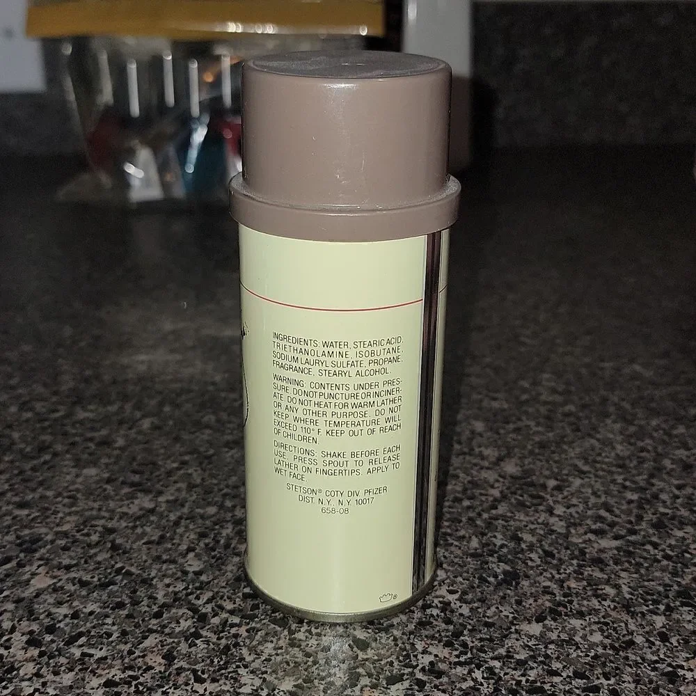 RARE Vintage FULL 1980s STETSON High-end Shave Cream PFIZER Shaving New Old Stoc